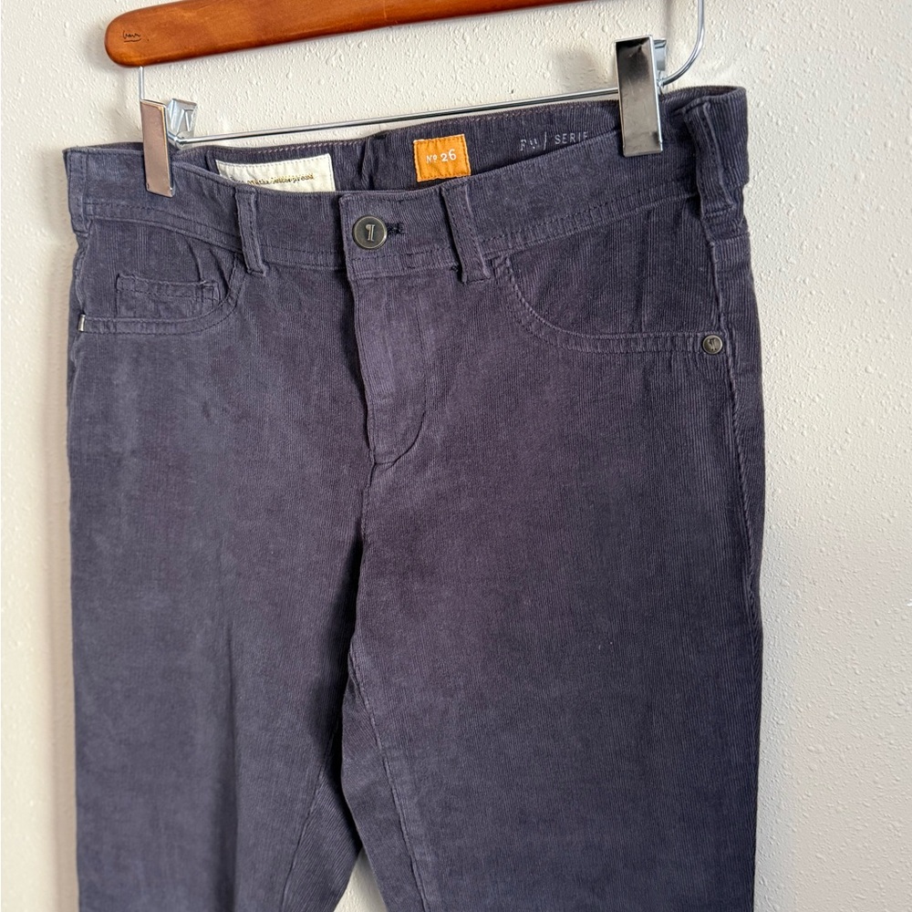 Pilcro Anthropologie Gray Fine Wale Corduroy Skinny Pants Stretch Size 26